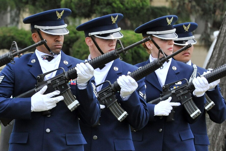 KUNSAN AIR BASE, Republic of Korea – The Honor Guard performs a 21-gun salute during the 2011 Memorial Day ceremony here May 27. The Memorial Day Ceremony was held in honor of and to pay tribute to the men and women who have given their lives while serving in the nation’s armed forces. (U.S. Air Force photo/Senior Airman Brittany Y. Bateman)
