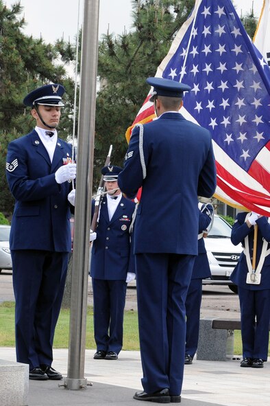KUNSAN AIR BASE, Republic of Korea – The Honor Guard performs during the 2011 Memorial Day ceremony here May 27. The first major observance of Memorial Day was held that in 1868 at Arlington National Cemetery. (U.S. Air Force photo/Senior Airman Brittany Y. Bateman) 