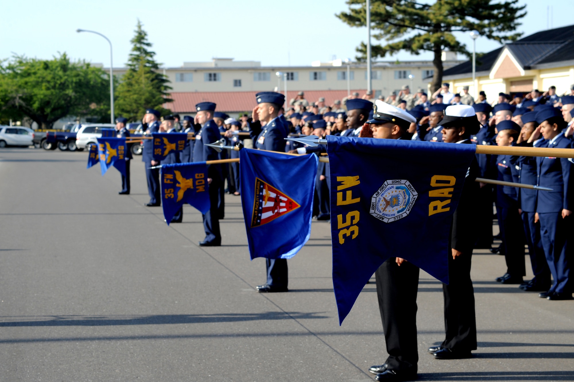 MISAWA AIR BASE, Japan -- More than 300 military members, retirees and dependents of Misawa Air Base pay tribute to fallen, but not forgotten service members of our country's past and current conflicts May 26.  Memorial Day is a day of remembrance for those who have died serving our country. (U.S. Air Force Photo/Staff Sgt. April Quintanilla)