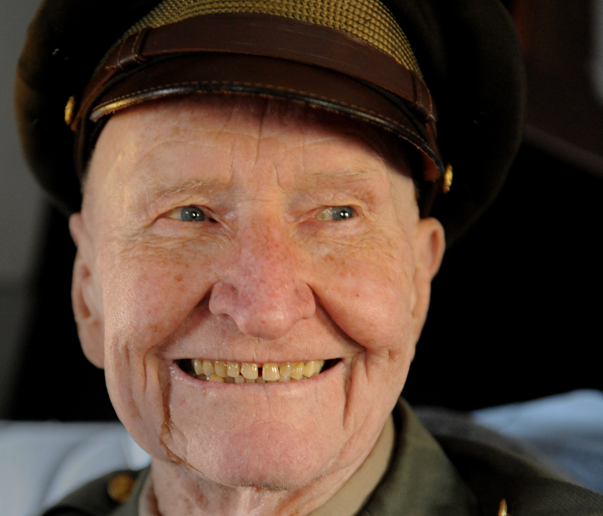 HAILEY, Idaho -- Retired U.S. Air Force Col. Gail Halvorsen, also known as the candy bomber, waits in excitement before dropping over 300 candy parachutes to children here May 26. Colonel Halvorsen was a command pilot during the Berlin Airlift. (U.S. Air Force photo by Staff Sgt. Gina Chiaverotti-Paige) 