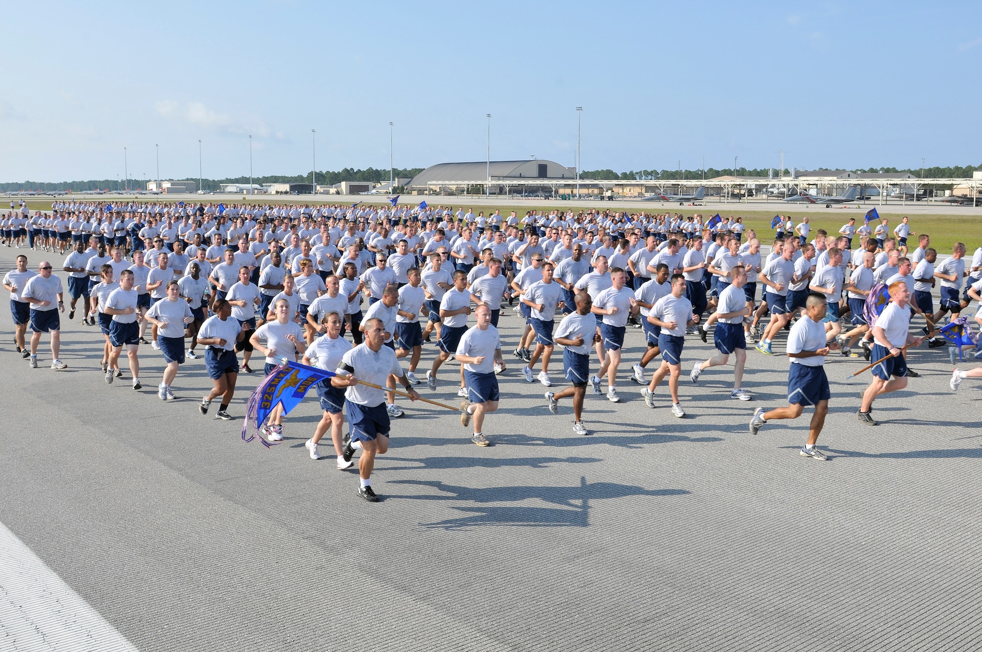 Members of Team Tyndall participate in a wing run to kick off Safety Day
and the official start of the 101 Critical Days of Summer May 27. The 101
Critical Days of Summer typically run from Memorial Day to Labor Day, Air
Force-wide. (U.S. Air Force photo by Lisa Norman)
