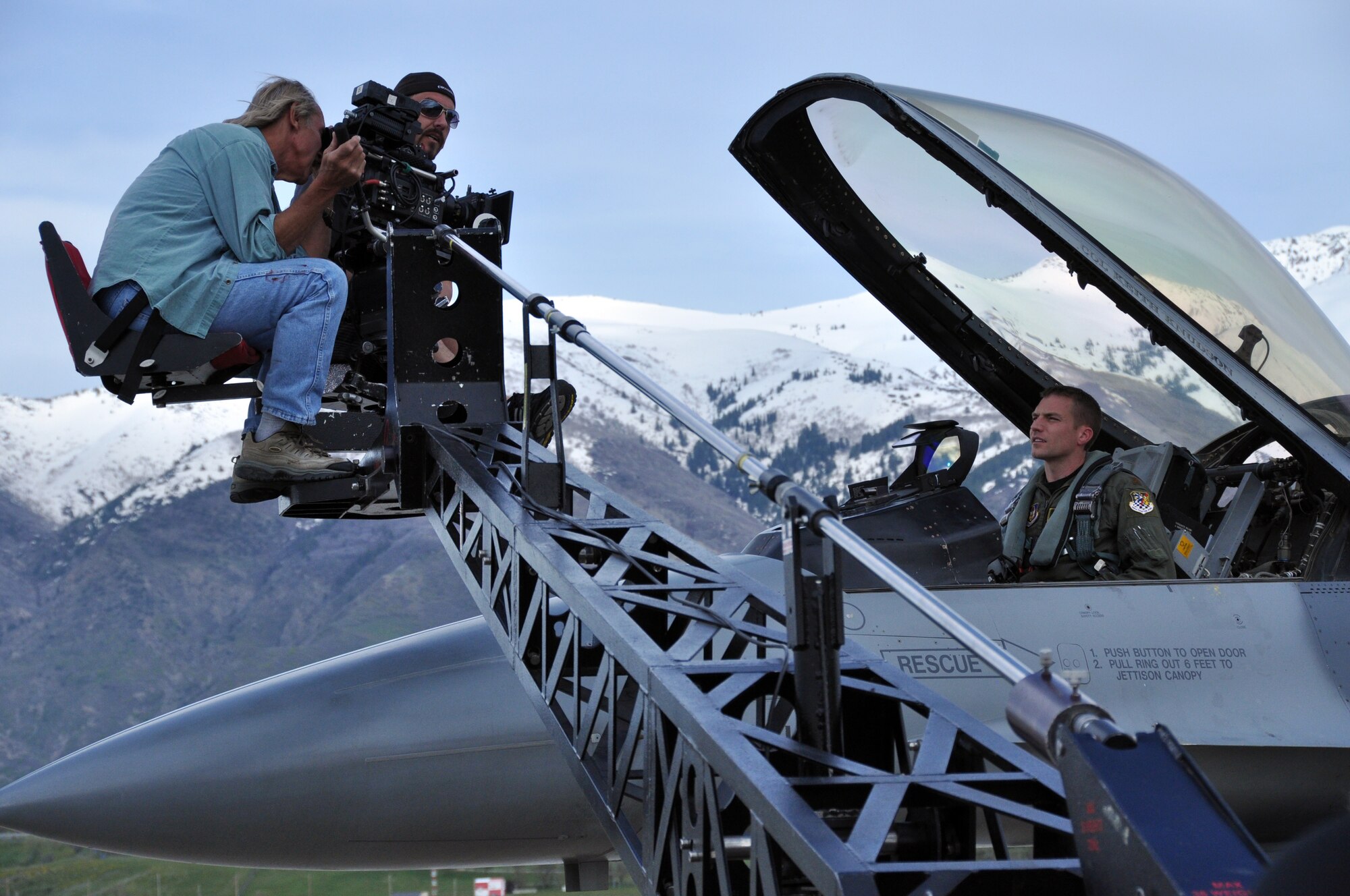 Maj. Bart Wilbanks, 419th Fighter Wing pilot, gets in character for an Air Force Reserve public service announcement filmed here May 25. (U.S. Air Force photo/Airman Crystal Charriere)