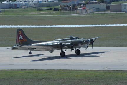 Various historical aircraft practice at the 2011 Randolph Air Force Base Airshow, Oct. 28. The air show also included aircraft displays from World War II, the Korean War and modern planes. (U.S. Air Force photo/Joel Martinez)