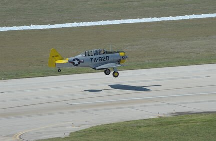 Various historical aircraft practice at the 2011 Randolph Air Force Base Airshow, Oct. 28. The air show also included aircraft displays from World War II, the Korean War and modern planes. (U.S. Air Force photo/Joel Martinez)