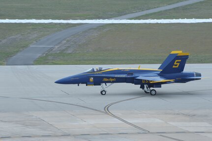 Navy Blue Angels arrive at Randolph Air Force Base, Oct. 27 for the 2011 Randolph Air Force Base Airshow.  The aerial demonstrations highlight the unique capabilities of the American military services, while showcasing the world's most technologically advanced air and space force and capabilities not ordinarily seen. (U.S. Air Force photo/Joel Martinez)