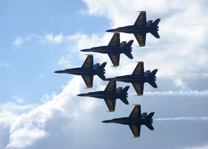 Navy Blue Angels arrive at Randolph Air Force Base, Oct. 27 for the 2011 Randolph Air Force Base Airshow.  The aerial demonstrations highlight the unique capabilities of the American military services, while showcasing the world's most technologically advanced air and space force and capabilities not ordinarily seen. (U.S. Air Force photo/Joel Martinez)