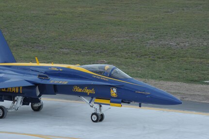 Navy Blue Angels arrive at Randolph Air Force Base, Oct. 27 for the 2011 Randolph Air Force Base Airshow. The aerial demonstrations highlight the unique capabilities of the American military services, while showcasing the world's most technologically advanced air and space force and capabilities not ordinarily seen. (U.S. Air Force photo/Joel Martinez)