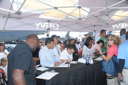 A record crowd of 150,000 attended the 2011 Randolph Air Force Base Airshow Oct. 30. Headlining this year's event were the U.S. Navy Blue Angels. (U.S. Air Force photo/Joel Martinez)
