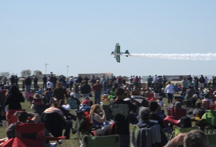 A record crowd of 150,000 attended the 2011 Randolph Air Force Base Airshow Oct. 30. Headlining this year's event were the U.S. Navy Blue Angels. (U.S. Air Force photo/Joel Martinez)