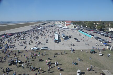 A record crowd of 150,000 attended the 2011 Randolph Air Force Base Airshow Oct. 30. Headlining this year's event were the U.S. Navy Blue Angels. (U.S. Air Force photo/Joel Martinez)