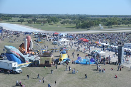A record crowd of 150,000 attended the 2011 Randolph Air Force Base Airshow Oct. 30. Headlining this year's event were the U.S. Navy Blue Angels. (U.S. Air Force photo/Joel Martinez)