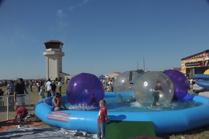 A record crowd of 150,000 attended the 2011 Randolph Air Force Base Airshow Oct. 30. Headlining this year's event were the U.S. Navy Blue Angels. (U.S. Air Force photo/Joel Martinez)