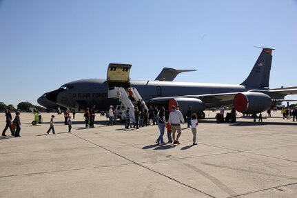 Air Force aircraft are displayed Oct. 29 as part of the 2011 Randolph Air Force Base Airshow. Air shows allow the Air Force to display the capabilities of their aircraft to the American public through aerial demonstrations and static displays.  Randolph's air show allowed attendees to get up close and personal to see some of the equipment and aircraft used by the U.S. military servicemembers and Department of Defense civilians today. (U.S. Air Force Photo by Don Lindsey)
