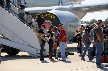 Air Force aircraft are displayed Oct. 29 as part of the 2011 Randolph Air Force Base Airshow. Air shows allow the Air Force to display the capabilities of their aircraft to the American public through aerial demonstrations and static displays.  Randolph's air show allowed attendees to get up close and personal to see some of the equipment and aircraft used by the U.S. military servicemembers and Department of Defense civilians today. (U.S. Air Force Photo by Don Lindsey)