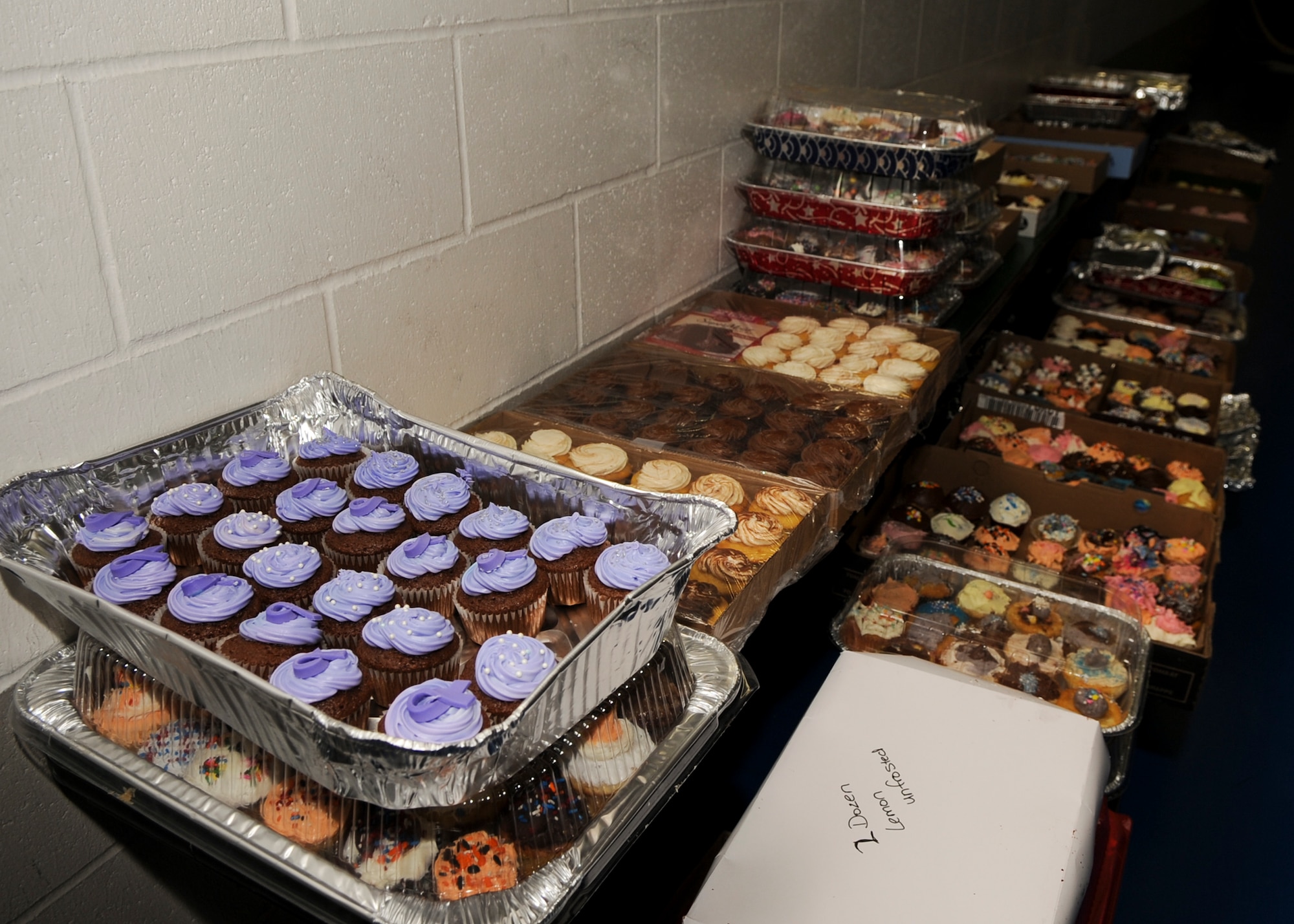 MINOT AIR FORCE BASE, N.D. – In dedication to National Domestic Violence Awareness month and the safety security forces members provide to the base, cupcakes were decorated and distributed to the four security forces squadrons here at Minot AFB. A decorating competition was also held to bring in additional volunteers. The first place winner created a cupcake in the image of a hamburger. (U.S. Air Force photo/Senior Airman Ashley N. Avecilla)