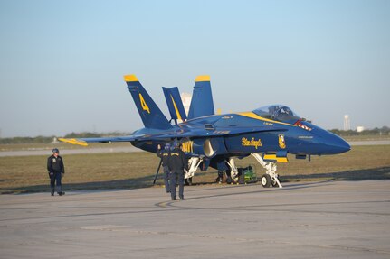 Navy Blue Angels perform at Randolph Air Force Base, Oct. 29 for the 2011 Randolph Air Force Base Airshow. The pilots perform a variety of maneuvers demonstrating both high-performance and the precision capabilities of the aircraft.  (U.S. Air Force photo/Joel Martinez)