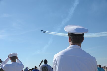 Navy Blue Angels perform at Randolph Air Force Base, Oct. 29 for the 2011 Randolph Air Force Base Airshow. The pilots perform a variety of maneuvers demonstrating both high-performance and the precision capabilities of the aircraft.  (U.S. Air Force photo/Joel Martinez)