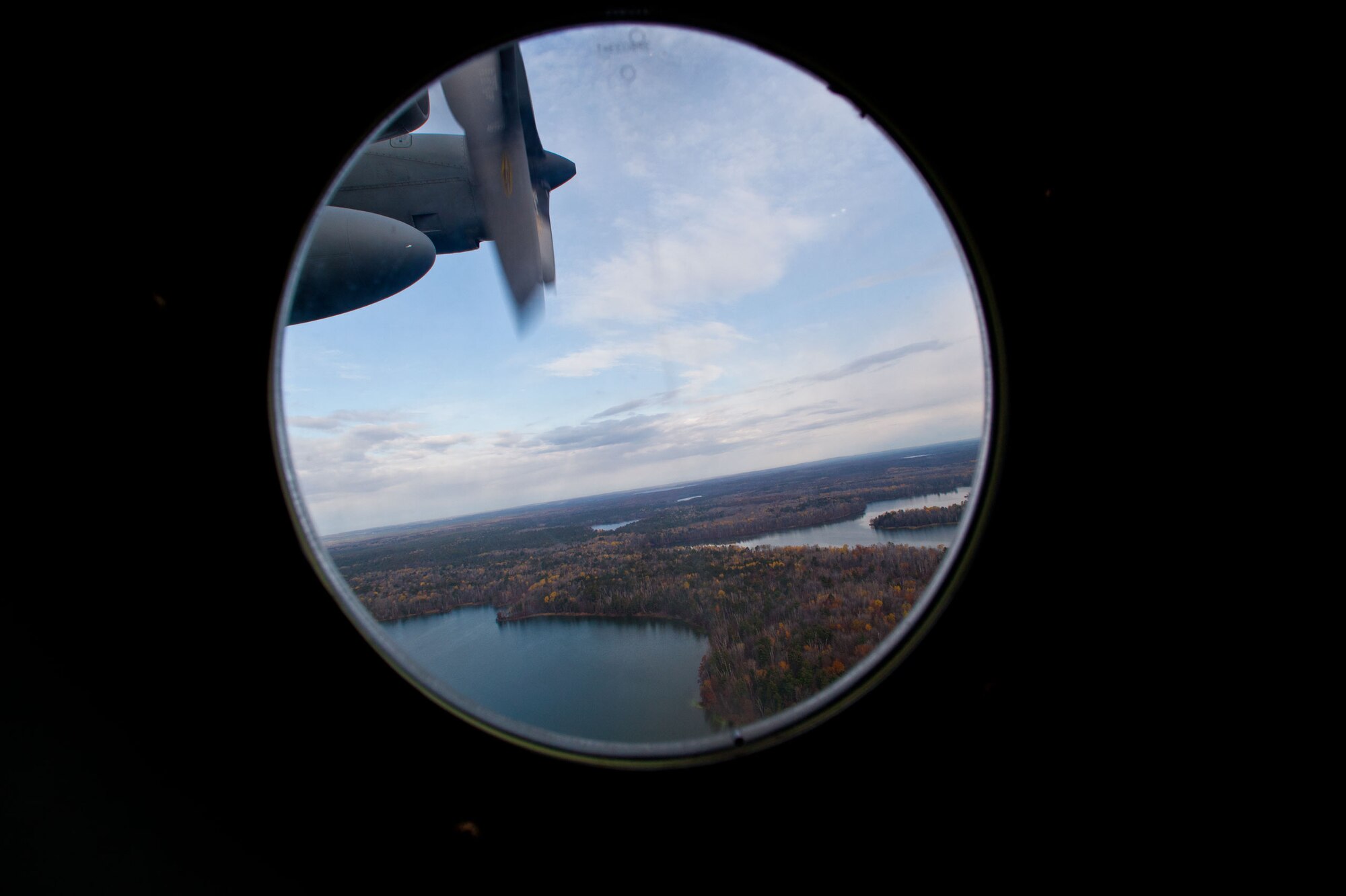 Flying over the Apostle Islands, Lake Superior, and North Shore during Clergy Day Oct. 28.(Air Force Photo/Shannon McKay)