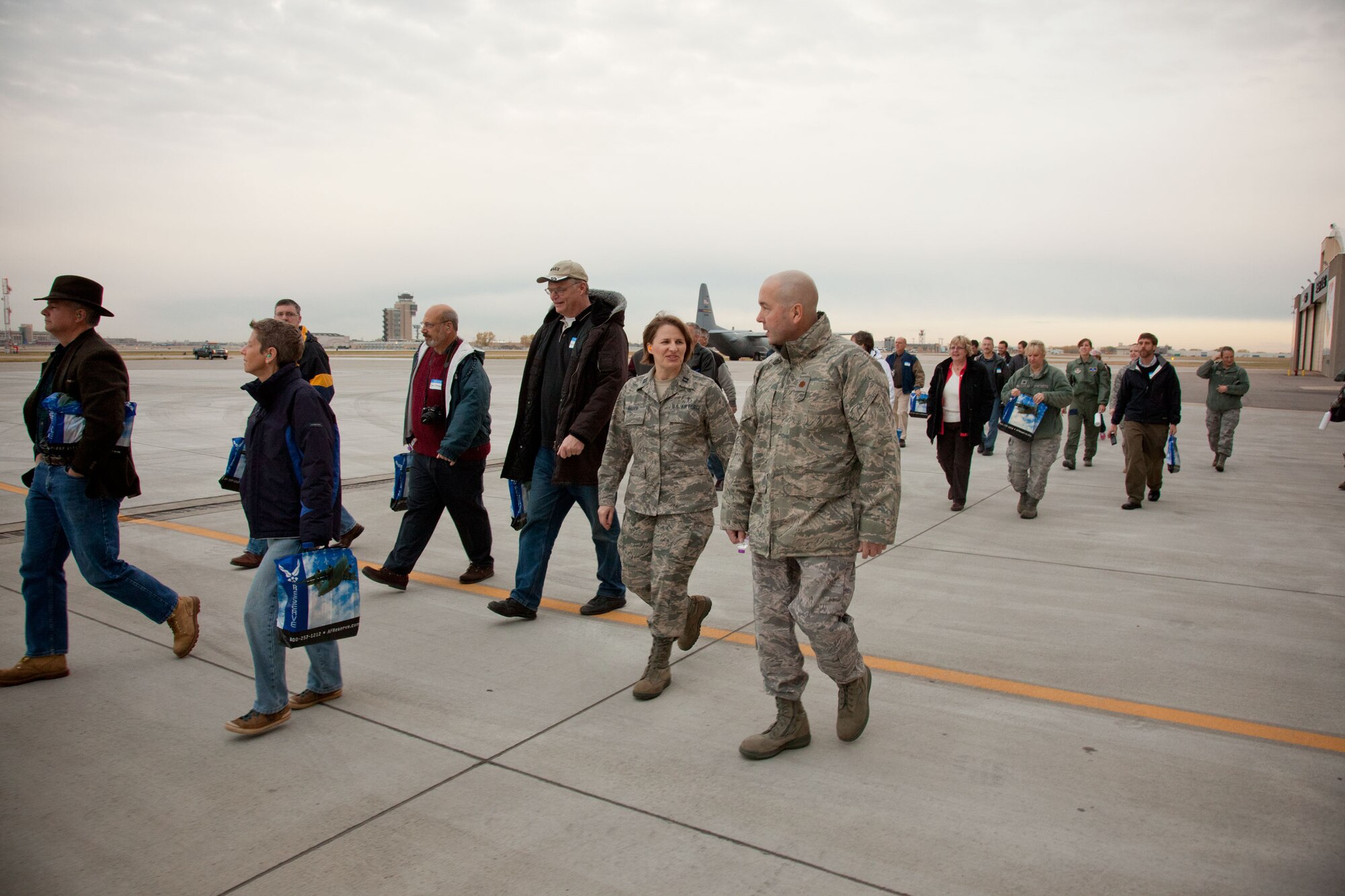 Walking out to board our waiting C-130 for the morning. (Air Force Photo/Shannon McKay)