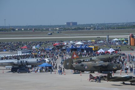 A record crowd of 150,000 attended the 2011 Randolph Air Force Base Airshow Oct. 29. Headlining this year's event were the U.S. Navy Blue Angels. (U.S. Air Force photo/Joel Martinez)