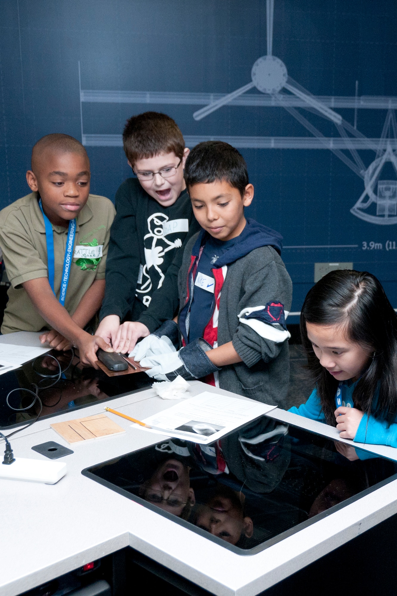 STARBASE launches a new era in education with a ribbon cutting ceremony on Oct. 17, 2011 at the 133rd Airlift Wing base at the Minneapolis - St. Paul international airport. Elementary students from inner city schools like Farnsworth Aerospace K-8 in St. Paul learn science, technology, engineering and math skills while exploring concepts such as building a colony on Mars. Students enjoy a week at the facility during the school year that includes spending time with Minnesota National Guard Airmen. USAF official photo by Senior Airman Jonathan Young