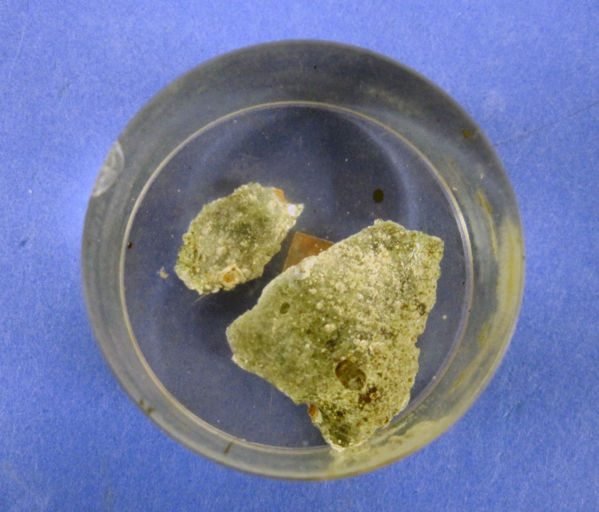 This trinitite sample is an example of fused sand from the first nuclear bomb test site, Trinity, on July 16, 1945, near Alamogordo, N.M. (U.S. Air Force photo)