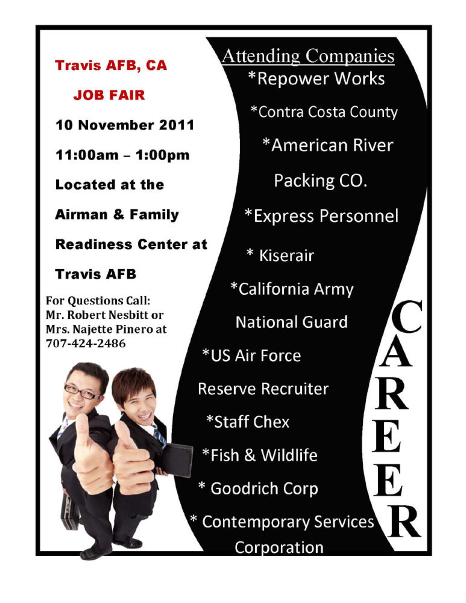 TRAVIS AIR FORCE BASE, Calif. -- Travis job fair on Nov. 10. (U.S. Air Force courtesy photo)