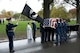 A team from the U.S. Air Force Honor Guard, Joint Base Anacostia-Bolling, D.C., removes the remains of Air Force Col. Gilbert S. Palmer, Jr, from a caisson Nov. 1, 2011 at Arlington National Cemetery. Palmer's aircraft crashed on Feb. 27, 1968 in an unknown location. His remains were identified earlier this year. (U.S. Air Force photo/Steve Kotecki)