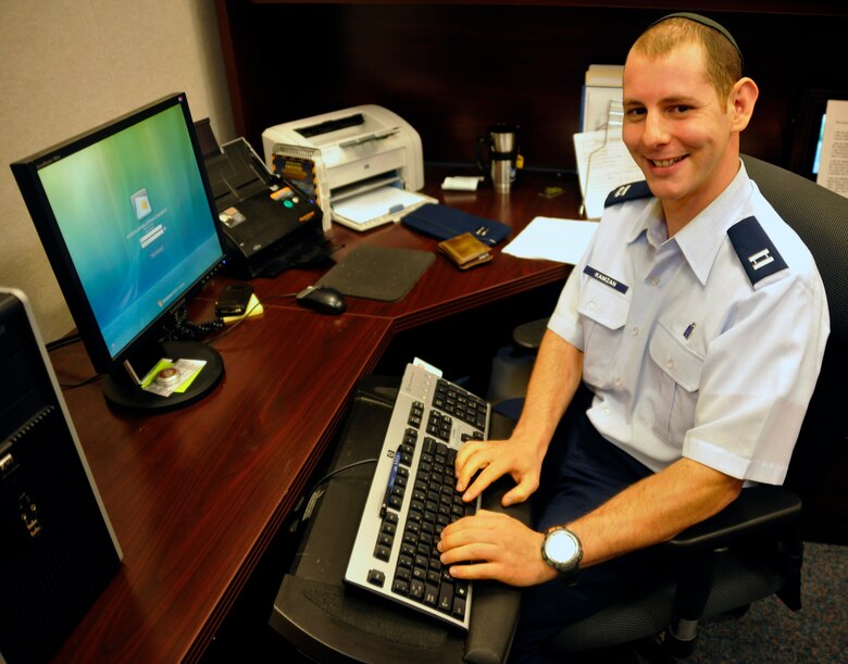 The youngest chaplain in the Air Force, Chaplain (Capt.) Daniel Kamzan, 11th Wing Jewish chaplain, is currently stationed at Joint Base Andrews, Md. (U.S. Air Force photo/Airman 1st Class Lindsey A. Beadle)