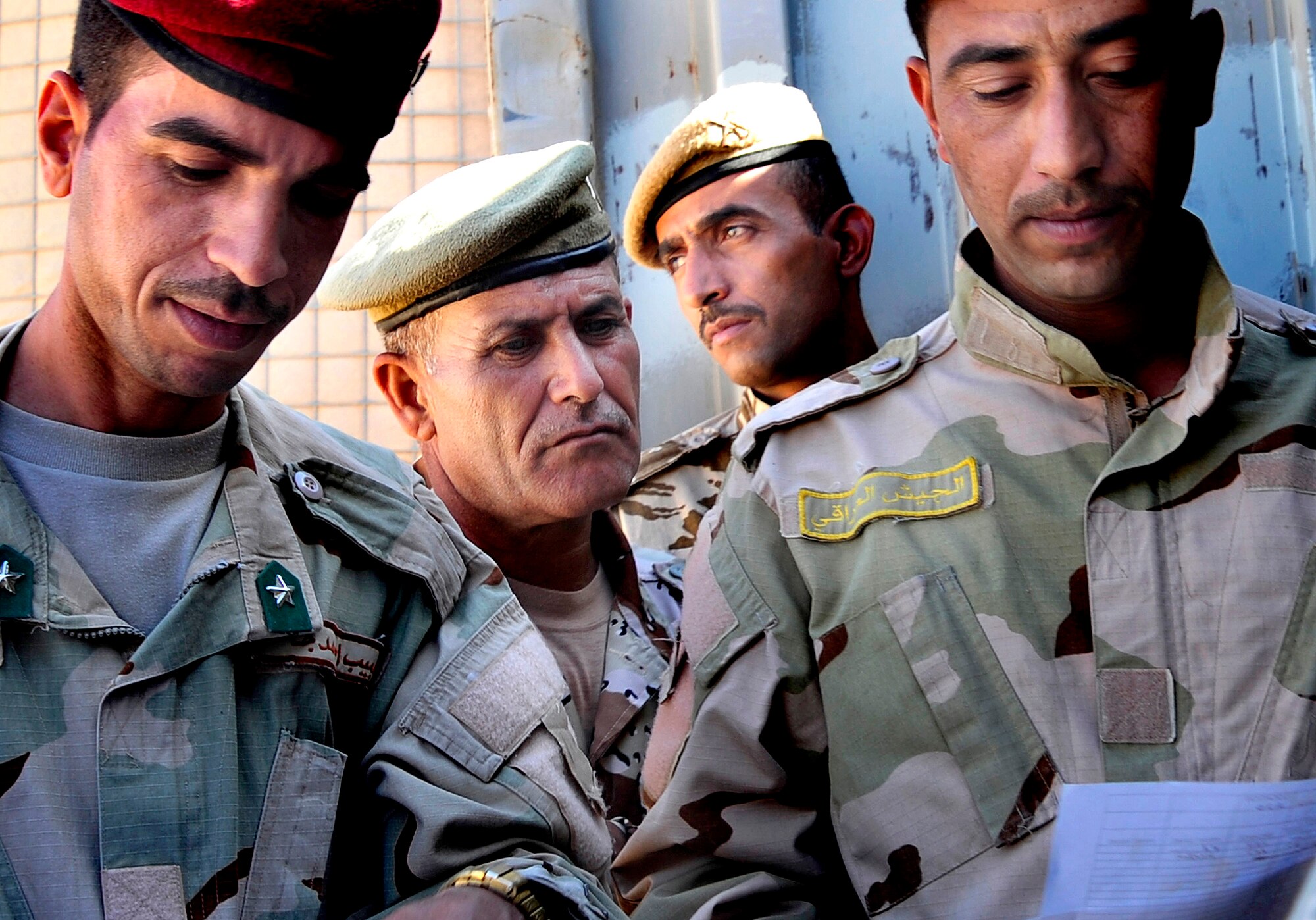 Iraqi Army soldiers inventory munitions in Besmaya, Iraq, Oct. 10, 2011. Airmen advised the soldiers about ammunition logistics during a recent 26-day course. (U.S. Air Force photo/Master Sgt. Cecilio Ricardo)
