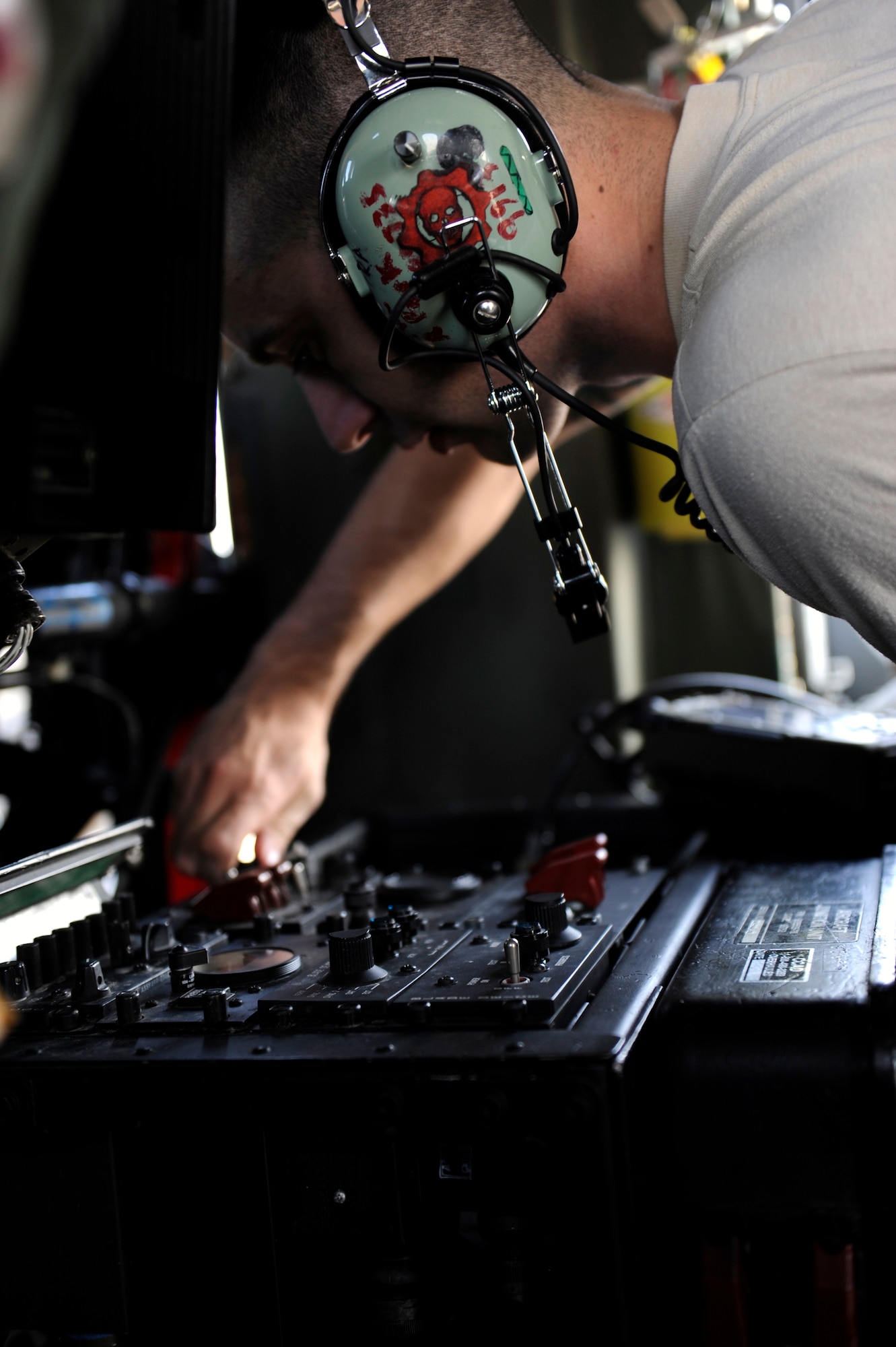 U.S. Air Force Senior Airman Robert Park, 33rd Helicopter Maintenance Unit HH-60 crew chief, from Kadena Air Base, Japan, fixes a maintenance issue on a Pave Hawk helicopter after a flight during exercise Pacific Thunder Nov. 1, 2011 near Osan Air Base, Republic of Korea.  Pacific Thunder is a 10-day exercise, from Oct. 31 to Nov. 9 at Osan AB. The exercise involves the 33rd Rescue Squadron from Kadena AB, Japan, and the 25th Fighter Squadron from Osan. These units work together to practice combat search and rescue tactics to prepare for real-world emergency situations. (U.S. Air Force photo/Tech. Sgt. Angelique Bilog/released)


