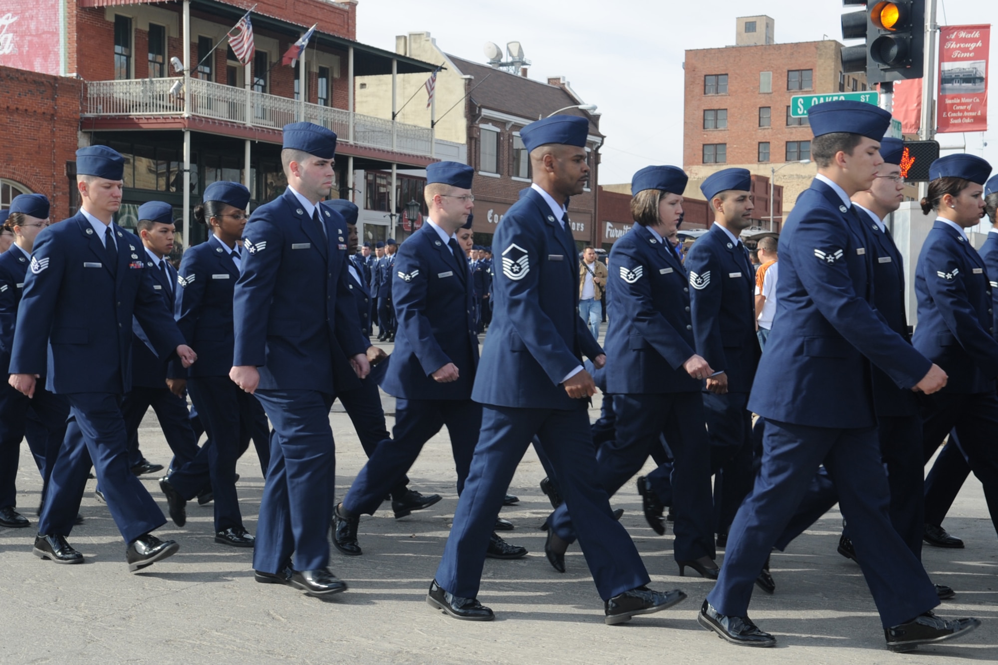 SAN ANGELO, Texas -- Airmen from Goodfellow Air Force Base participate in the San Angelo Veterans Day Parade Nov. 5. (U.S. Air Force photo/Staff Sgt. Laura R. McFarlane)
