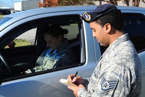 The 633rd Security Forces Squadron is cracking down on drivers in violation of installation seatbelt and cell phone usage policies. Drivers must use hands-free devices with cell phones while driving on Joint Base Langley-Eustis, and all passengers in moving vehicles must wear seatbelts or protective restraints. (U.S. Air Force photo by Airman 1st Class Kayla Newman/RELEASED)