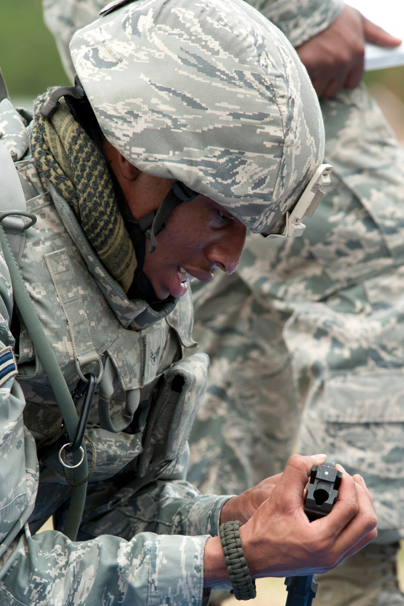 U.S. Air Force Airman 1st Class Stephen Boyd, 307th Security Forces Squadron, assembles an M60 machine gun during the Mental and Physical (MAP) competition of Global Strike Challenge, Barksdale Air Force Base, La., Nov. 7, 2011. The Global Strike Challenge is the world's premiere bomber, Intercontinental Ballistic Missile and security forces competition with units from Air Force Global Strike Command, Air Combat Command, Air Force Reserve Command and the Air National Guard. (U.S. Air Force photo by Master Sgt. Greg Steele/Released)