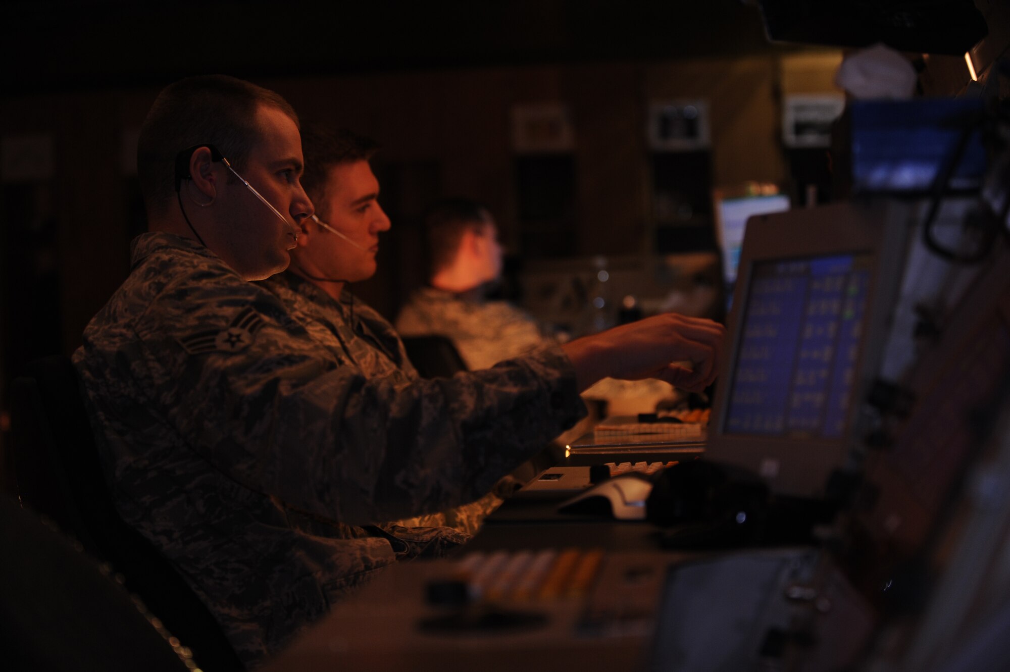 SPANGDAHLEM AIR BASE, Germany – Senior Airman Blake Sowder, left, and Staff Sgt. Steven Ott, 52nd Operations Support Squadron air-traffic controllers, monitor aircraft in the local airspace here at the ground radar office Nov. 8. The 52nd OSS Airfield Operations Flight earned an “Outstanding” rating on the Air Traffic System Evaluation Program inspection after demonstrating their ability to provide safe and efficient air-traffic service to the 52nd Fighter Wing and 726th Air Mobility Squadron. This is the first ATSEP “Outstanding” rating in the past five years given to a unit within U.S. Air Forces in Europe. (U.S. Air Force photo/Airman 1st Class Matthew B. Fredericks)