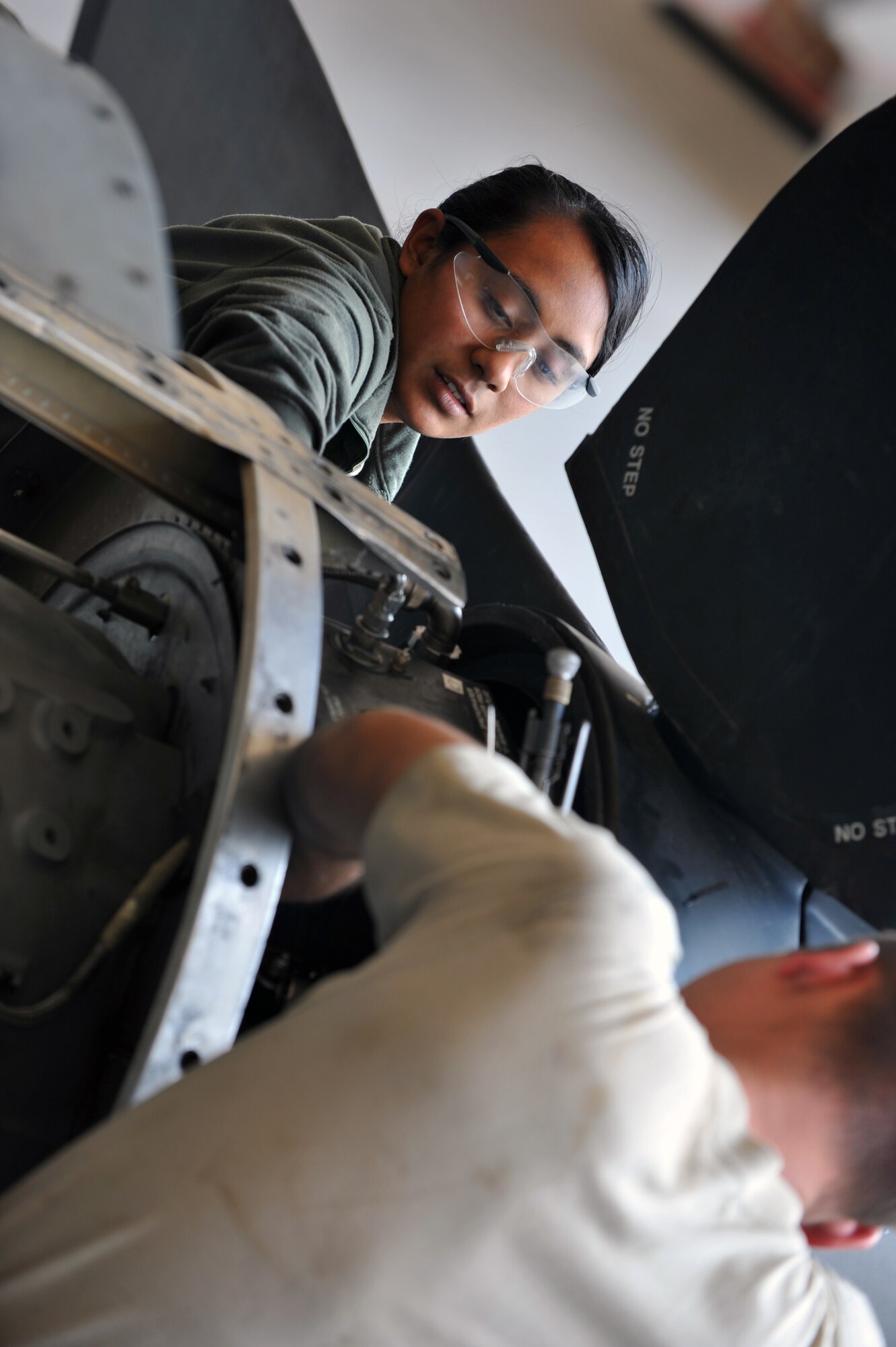 Airman 1st Class Fiona Cho is deployed from the 374th Aircraft Maintenance Squadron, Yokota Air Base, Japan. (U.S. Air Force photo by Master Sgt. Carlotta Holley)