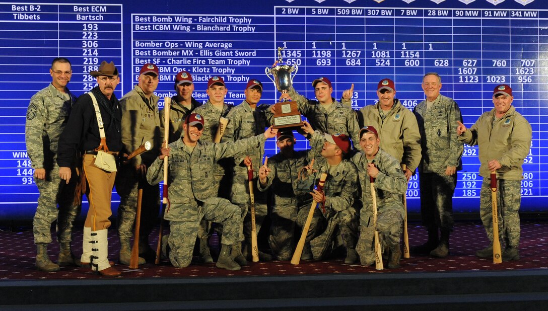 BARKSDALE AFB, La. - The 91st Security Forces Group from Minot AFB, N.D., was awarded the Charlie Fire Team Trophy for Best Security Forces Group during the second night of the Global Strike Challenge score posting at Barksdale Air Force Base, La., Nov. 9. Global Strike Challenge is an amalgam of the best of the historic bomb competition and the former missile competition held under previous major commands that owned the missile and bomber missions at the time. Global Strike Challenge is unique when compared to those competitions because it includes operations, maintenance and security force participants from both the missile and bomber communities under the 2-year-old Air Force Global Strike Command. It also welcomes teams and weapon systems from other major commands. (U.S. Air Force photo by Airman 1st Class Micaiah Anthony)