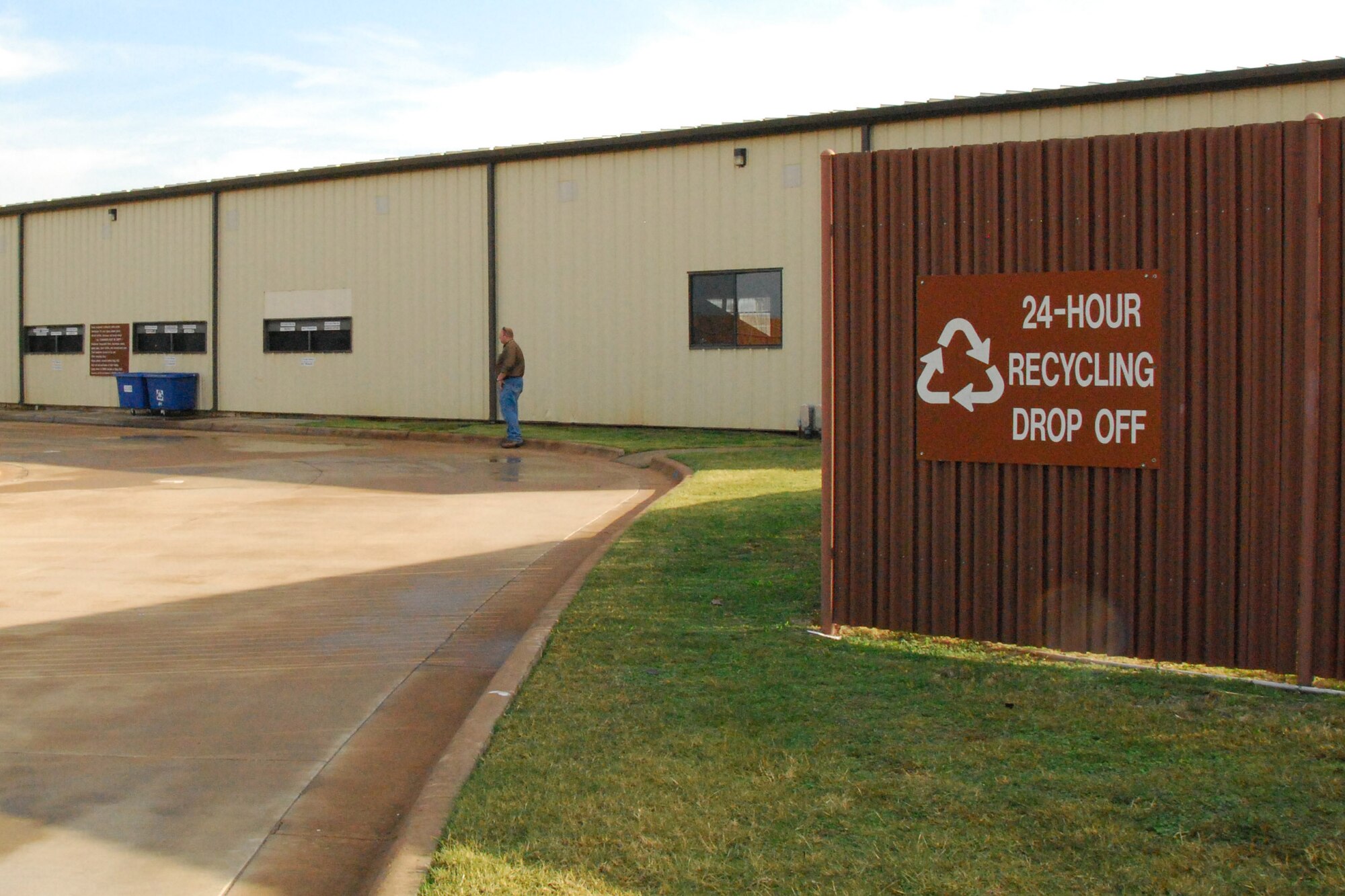 Sheppard Air Force Base has a robust and user-friendly recycling program, one of many ways base personnel are able to assist in protecting the environment. The Texas Commission on Environmental Quality has recognized Sheppard Air Force Base as a platinum member in the Clean Texas program since April 2009. (U.S. Air Force photo/Capt. Brittany Martin)