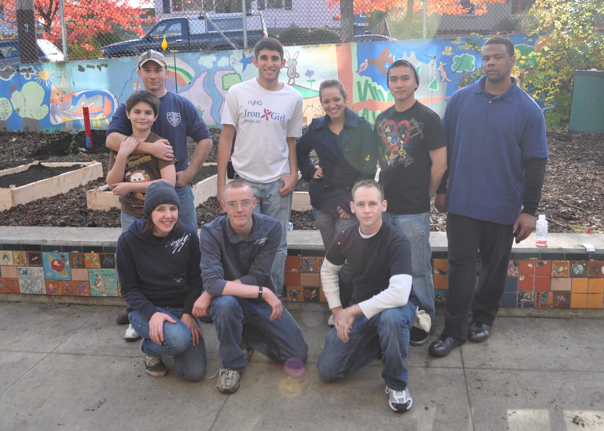 Nine McChord Field Airmen helped clean a garden at Madrona School Nov. 5, 2011, in Seattle. The garden is utilized by more than 100 students over the course of a school year. Activities such as the afterschool gardening club, preschool planting program and science classes keep the garden a busy place. (U.S. Air Force photo/Airman 1st Class Leah Young)