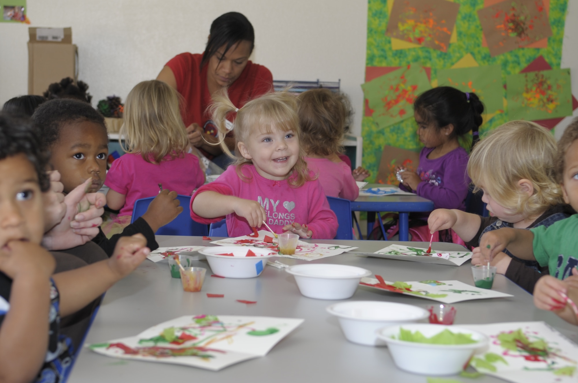 VANDENBERG AIR FORCE BASE, Calif. -- Children create holiday cards for their deployed parents at the Child Development Center here Tuesday, Nov. 8, 2011. The cards, pictures and drawings will be displayed at the White House, Washington D.C.
(U.S. Air Force photo/Jerry E. Clemens, Jr.)