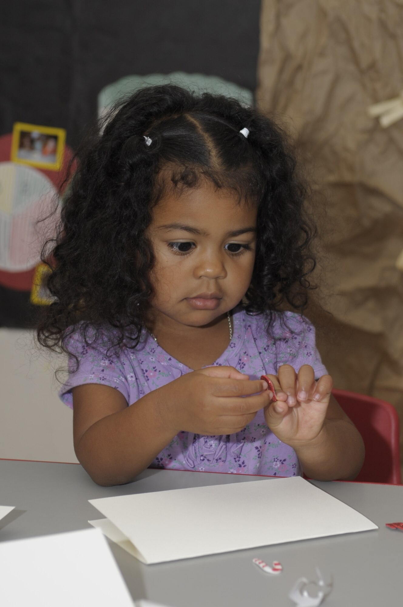 VANDENBERG AIR FORCE BASE, Calif. -- Children create holiday cards for their deployed parents at the Child Development Center here Tuesday, Nov. 8, 2011. The cards, pictures and drawings will be displayed at the White House, Washington D.C.
(U.S. Air Force photo/Jerry E. Clemens, Jr.)