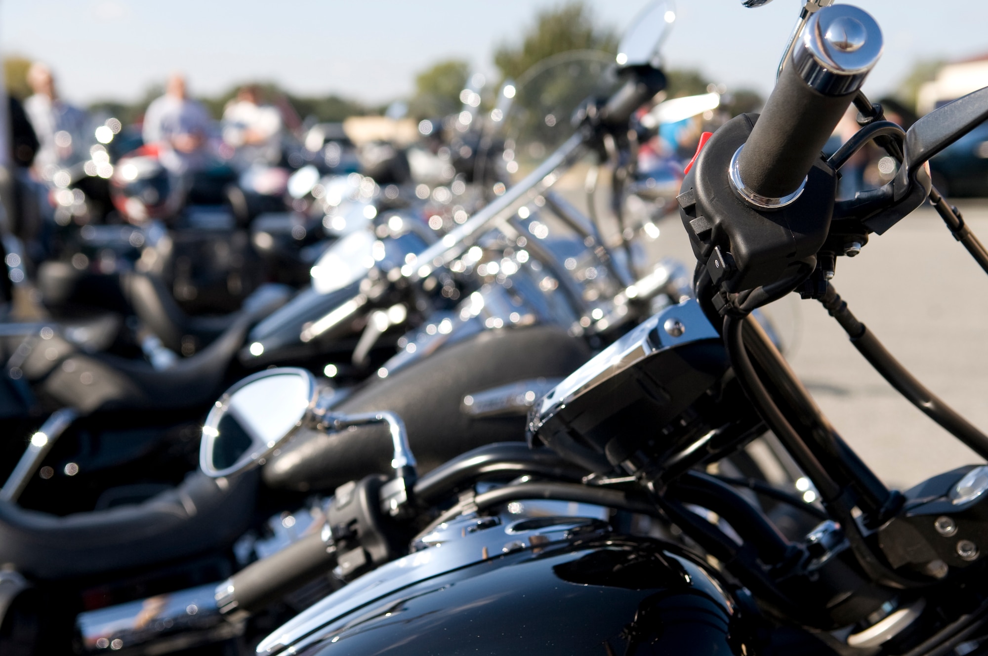 The Green Knights motorcycle group displays their motorcycles on Barksdale Air Force Base, La., Nov. 5. The Green Knights is a motorcycle group that promotes safety and mentorship to Barksdale motorcycle riders. (U.S. Air Force photo/Airman 1st Class Benjamin Gonsier)(RELEASED)