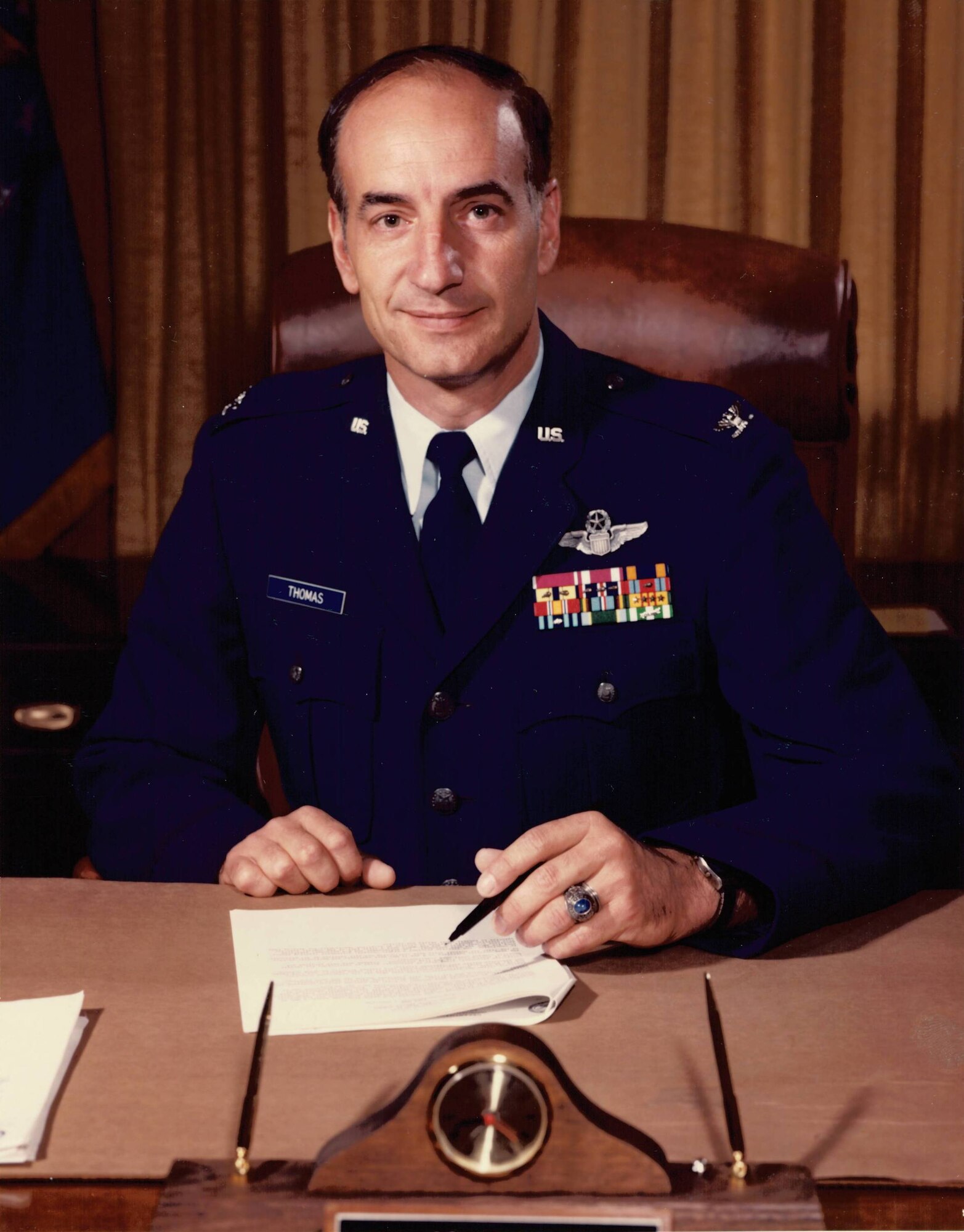 Retired Col. Charles G. Thomas, former 1606th Air Base Wing commander at Kirtland Air Force Base, died Nov. 2. Thomas assumed command of the 1606 ABW at Kirtland AFB on June 3, 1985. He was the commander until July 22, 1988, when he retired from the Air Force. (courtesy photo)