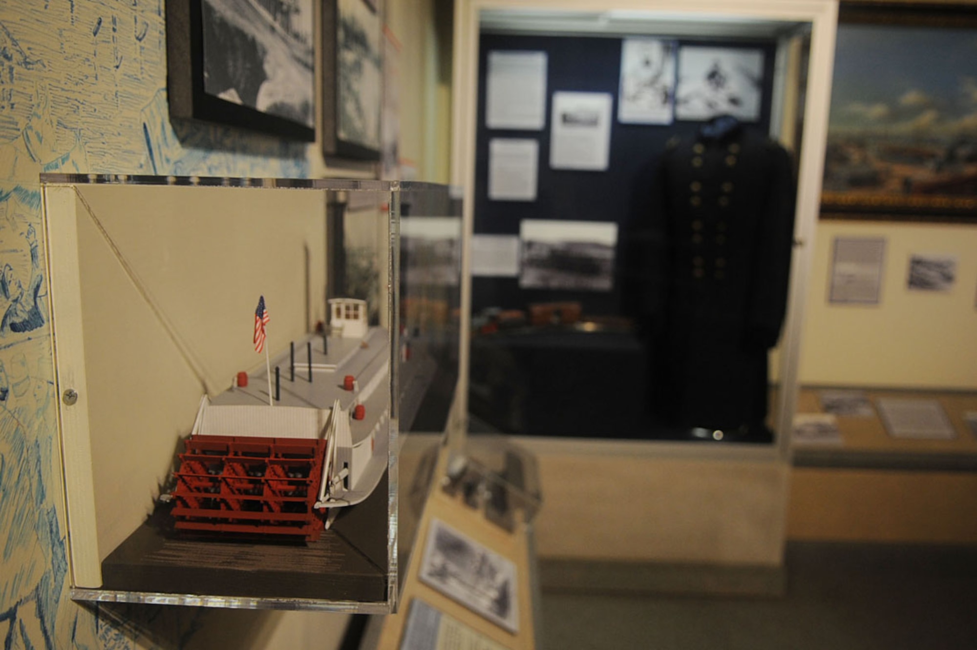 An exhibit shows the beginning of water transportation during the Civil War. (U.S. Air Force photo by Staff Sgt. Ashley Hawkins/Released)