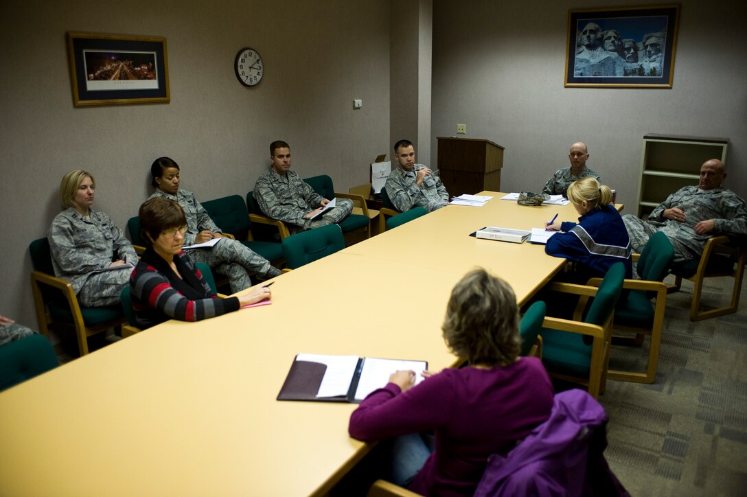 The 70th Anniversary of Ellsworth planning committee met on Ellsworth Air Force Base, S.D., Nov. 3, 2011 to provide updates on events planned for May 2012. The main event is scheduled for the weekend of May 19, 2012, and will consist of a variety of activities including performance by the Air Combat Command Heartland band and a speech from the Chief of Staff of the Air Force Gen. Norton Schwartz. (U.S. Air Force photo by Airman Alystria Maurer/Released)