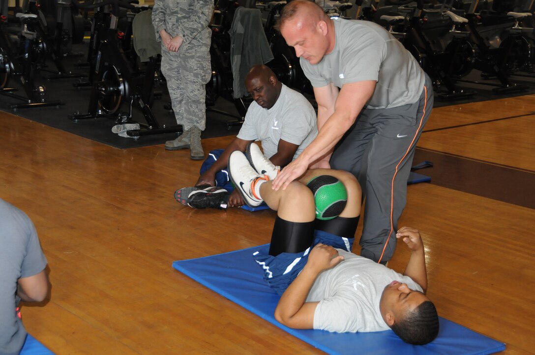 Boot Camp is an intense work out at the base health and wellness center that is now offered three times during 916th ARW drill weekends. (USAF photo by Tech. Sgt. Scotty Sweatt, 916ARW/PA)