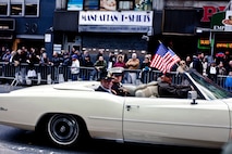 NEW YORK -- Sgt. Dakota Meyer, the most recent Medal of Honor recipient, participated in the 92st Anniversary of The New York City Veterans Day Parade, here, Nov. 11. Meyer is the only living Marine to be awarded the Medal of Honor for actions since Vietnam. In 2009, he made multiple trips into an intense firefight to try and save members of his team. The parade is hosted by the United War Veterans Council, Inc. on behalf of the City of New York. It is the oldest and largest of its kind in the nation. Since November 11, 1919, the parade has provided an opportunity for Americans and International visitors to honor those who have served in the nation’s largest city. Major Gen. Melvin Spiese, Deputy Commanding General, I Marine Expeditionary Force, represented the Marine Corps as one of the reviewing officials of the parade. (Marine Corps photo by Sgt. Randall A. Clinton / RELEASED)