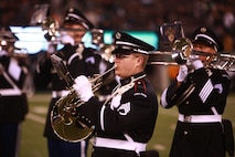 EAST RUTHERFORD, N.J. -- The United States Military Academy’s West Point Band performed at halftime during the New York Jets vs New Englad Patriots military appreciation game, Nov. 13. Marines, Sailors, Coast Guardsmen, Airmen and Soldiers unfurled an American Flag across the field during a pre-game ceremony as part of the Jets’ celebration of veterans. (Official Marine Corps photo by Cpl. Caleb Gomez / RELEASED)