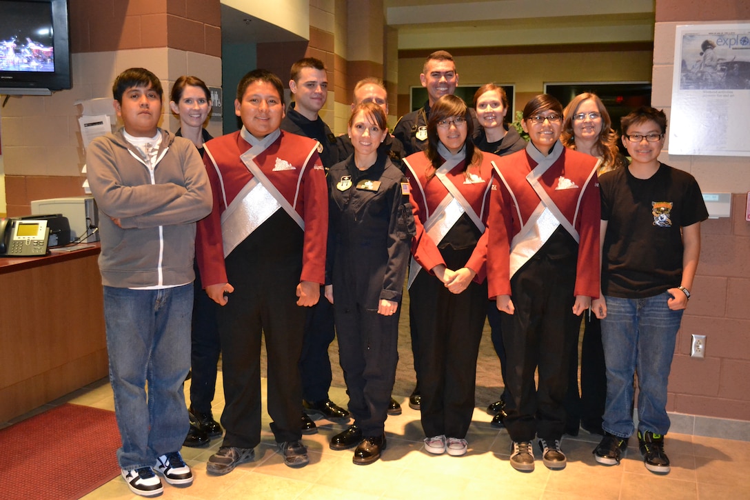 Academy Winds from the United States Air Force Academy Band performed with students from Shiprock High School in John Philip Sousa's Black Horse Troop March. Educational Outreach is an essential mission of the USAF Academy Band.
