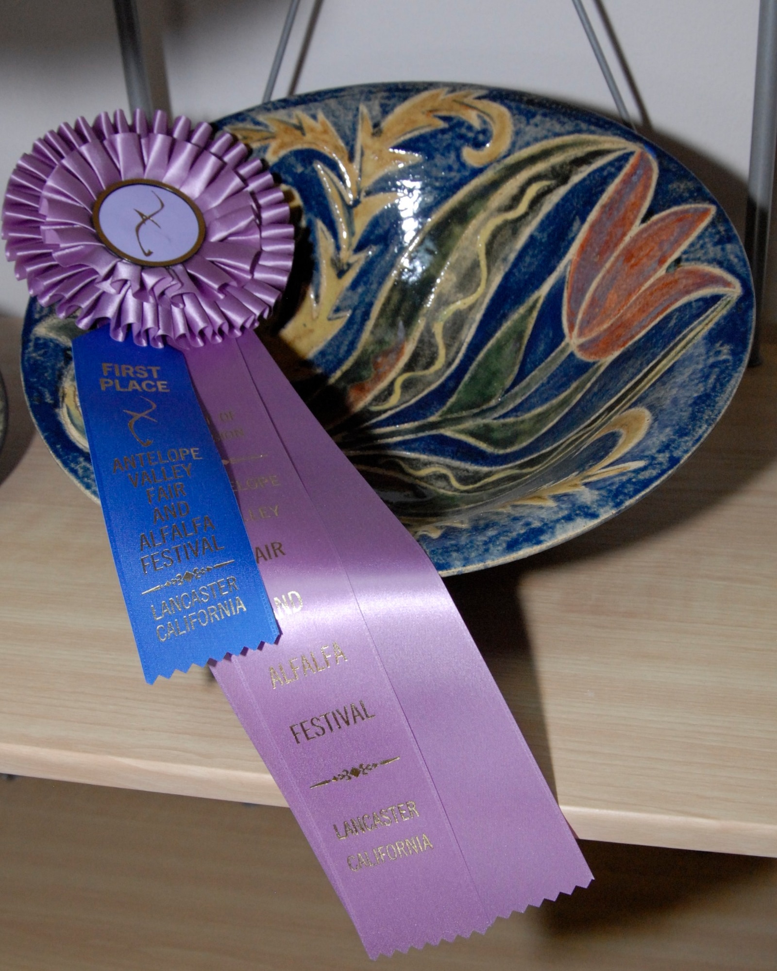 Sarah Thompson’s award winning pottery can be seen throughout the Arts and Crafts Center lobby. Ms. Thompson teaches pottery classes for children and adults on Tuesday evenings. Check out the latest edition of SABRE for upcoming classes and events. (U.S. Air Force Photo by Laura Mowry)